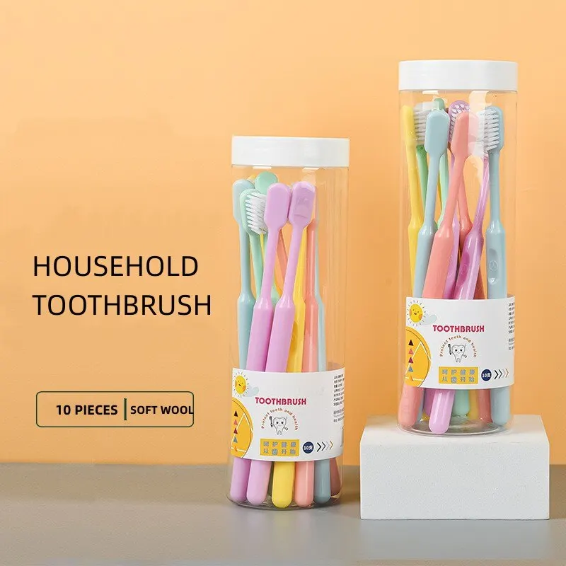10-Pack-Candy-Color-Toothbrush-Simple-And-Fashionable-Family-Travel-Women-Men-Soft-Fur-Japanese-Toothbrush